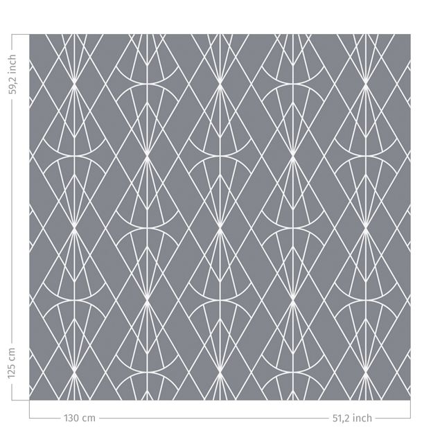 Küche Dekoration Art Deco Diamant Muster vor Grau XXL
