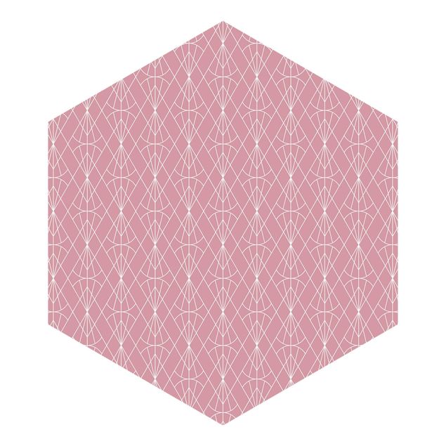 Fototapeten Rosa Art Deco Diamant Muster vor Rosa XXL