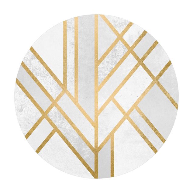 Elisabeth Fredriksson Kunstdrucke Art Deco Geometrie Weiß Gold