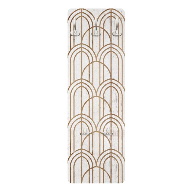 Garderobe mit Motiv Art Deco Muster auf Holz