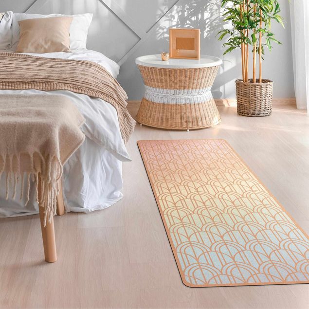 Teppich Regenbogen Art Deco Pastellberge Muster