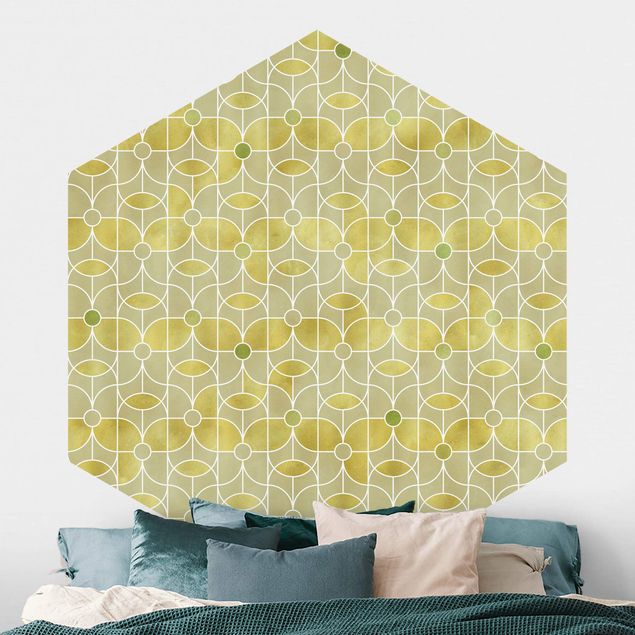 Tapete geometrische Muster Art Deco Schmetterling Muster