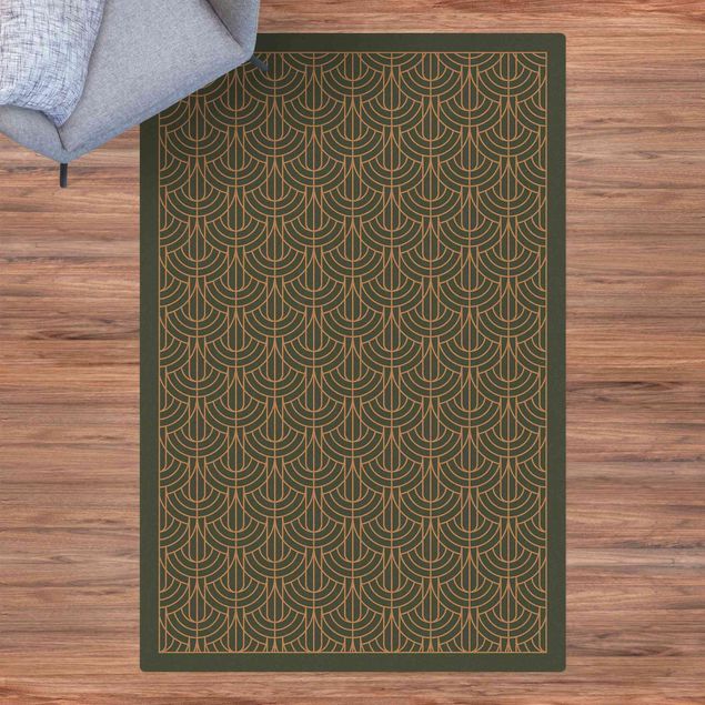 Teppich Vintage Art Deco Vorhang Muster mit Rahmen