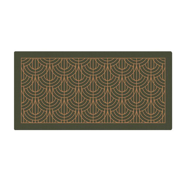 Teppich klein Art Deco Vorhang Muster mit Rahmen