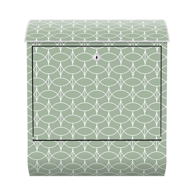 Design Briefkasten Art Deco Wellenbrecher Muster