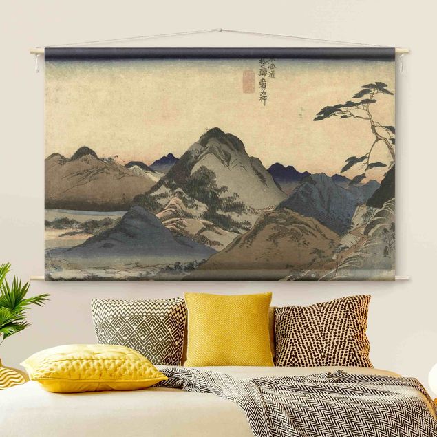 Wandtuch Natur Asiatische Zeichnung - Berg