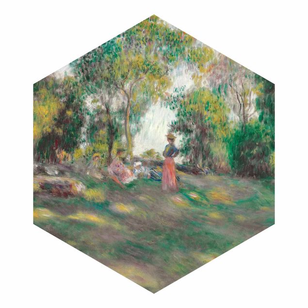Hexagon Tapete Auguste Renoir - Landschaft mit Figuren