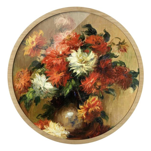 gerahmte Blumenbilder Auguste Renoir - Stillleben mit Dahlien
