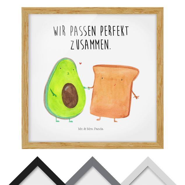 Wandbilder Mr. & Mrs. Panda - Avocado - Perfektes Toast