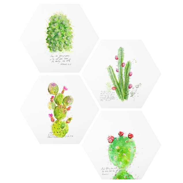 Wandbilder Spirituell Kaktus mit Bibelvers Set I
