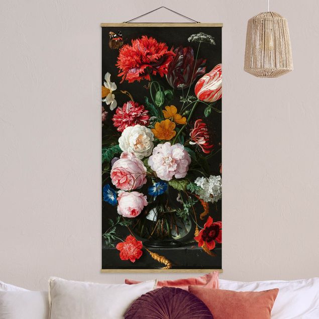 Wanddeko Küche Jan Davidsz de Heem - Stillleben mit Blumen in einer Glasvase