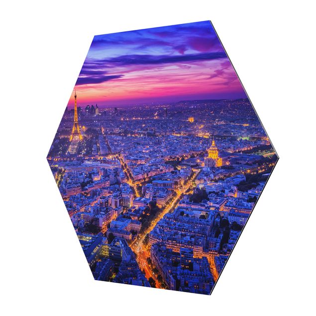 Hexagon Bilder Paris bei Nacht