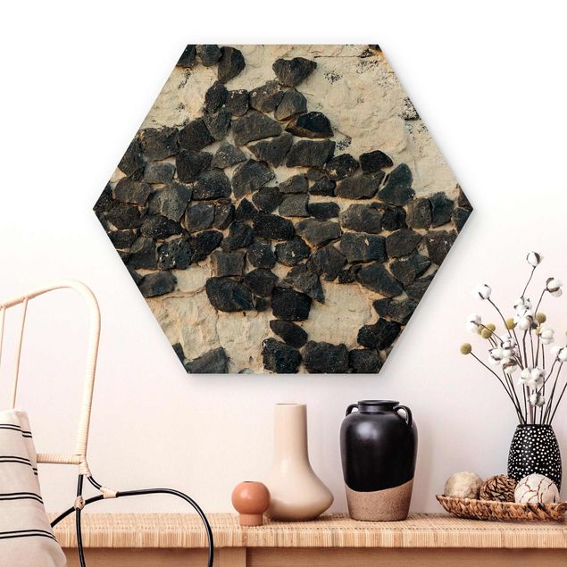 Küche Dekoration Mauer mit Schwarzen Steinen