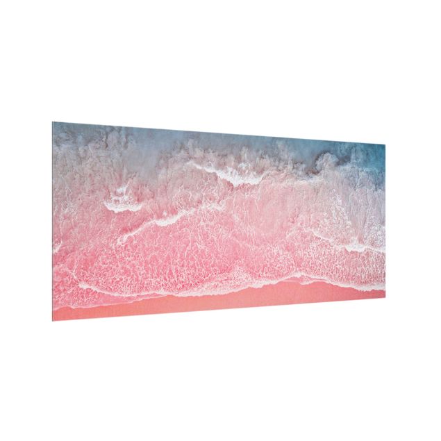 Spritzschutz Glas - Ozean in Pink - Querformat 2:1