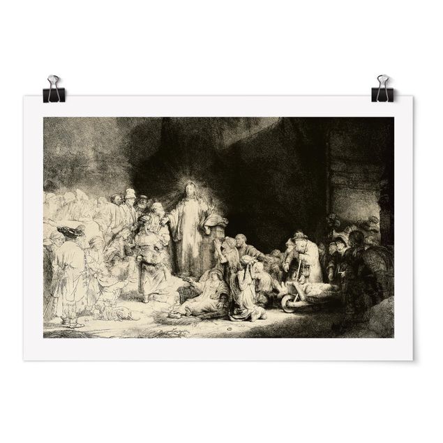 Kunstdrucke Poster Rembrandt van Rijn - Christus heilt die Kranken