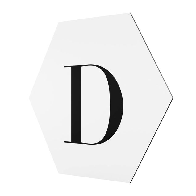 Hexagon Bilder Buchstabe Serif Weiß D
