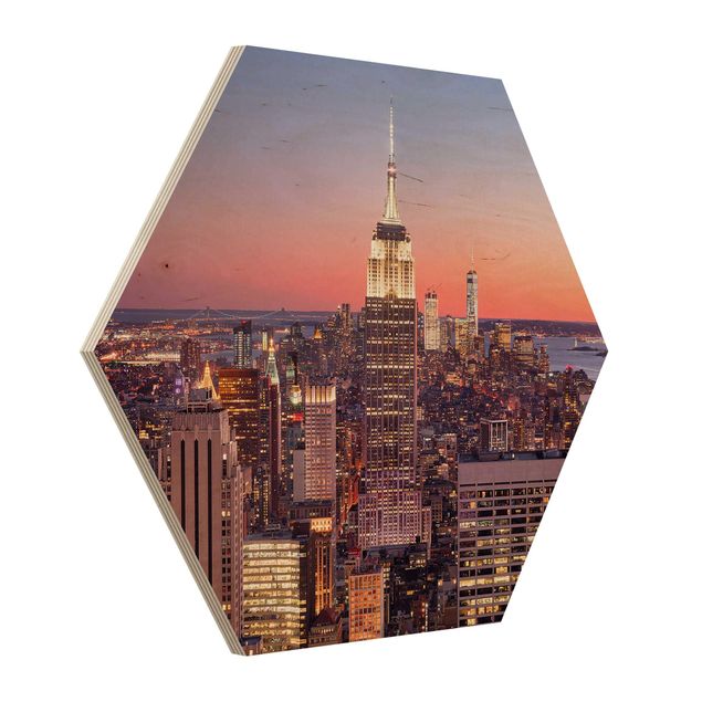 Wandbilder Sonnenuntergang Manhattan New York City