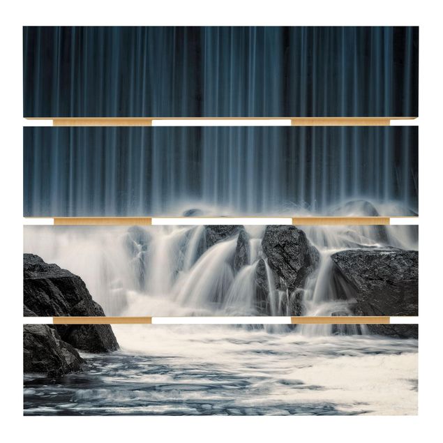 Bilder auf Holz Wasserfall in Finnland