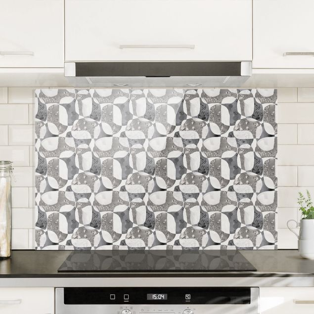 Wanddeko Küche Lebende Steine Muster in Grau