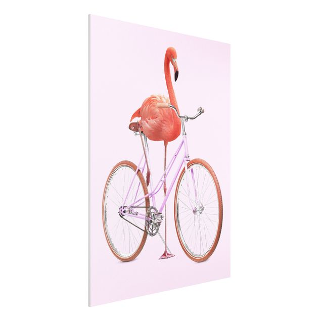 Küche Dekoration Flamingo mit Fahrrad