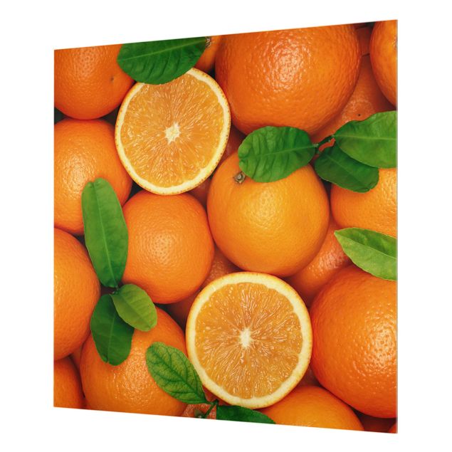 Glas Spritzschutz - Saftige Orangen - Quadrat - 1:1