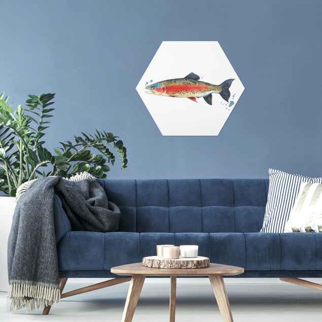 Wandbilder Modern Farbfang - Forelle