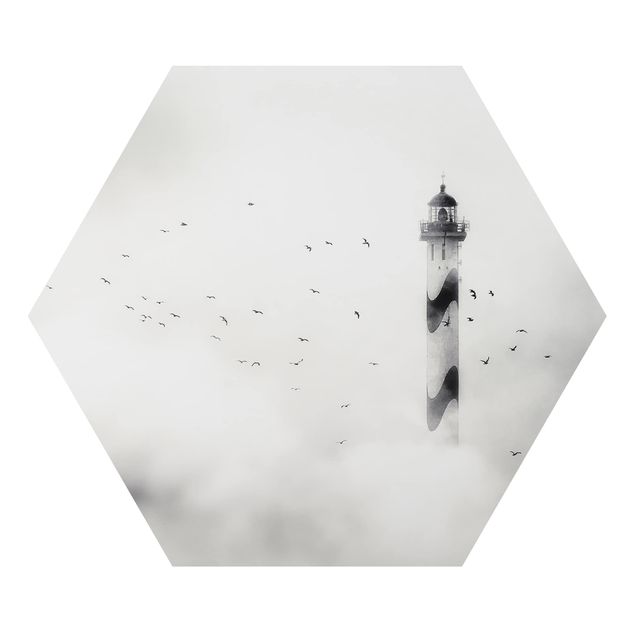 Wandbilder Natur Leuchtturm im Nebel