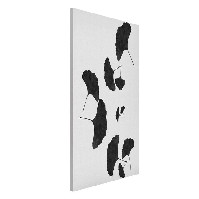 Küchen Deko Ginkgo Komposition in Schwarz-Weiß