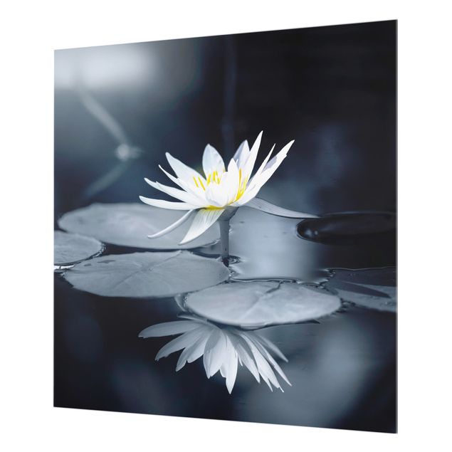 Spritzschutz Glas - Lotus Spiegelung im Wasser - Quadrat 1:1