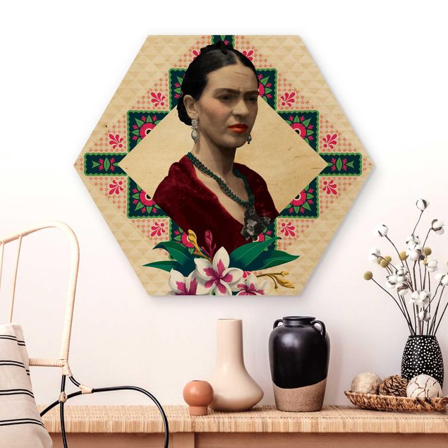 Wanddeko Küche Frida Kahlo - Blumen und Geometrie