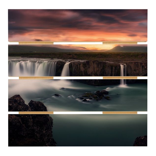 Holzbilder Goðafoss Wasserfall in Island