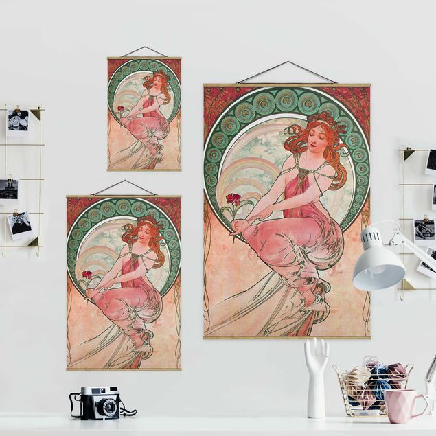 Wandbilder Retro Alfons Mucha - Vier Künste - Die Malerei