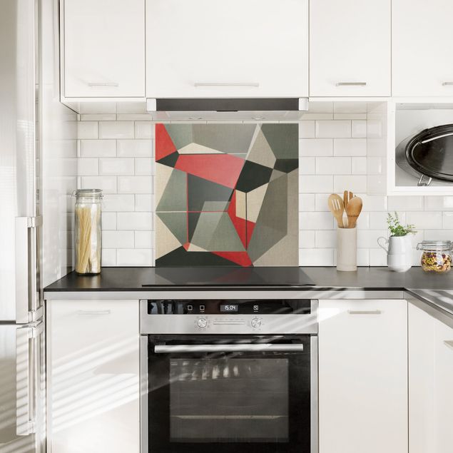 Glasrückwand Küche Geometrischer Fuchs