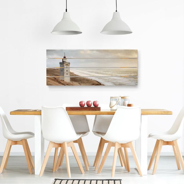 maritime Holzbilder Leuchtturm in Dänemark