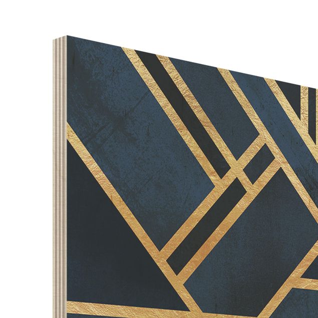 Holzbild - Art Deco Gold - Quadrat 1:1