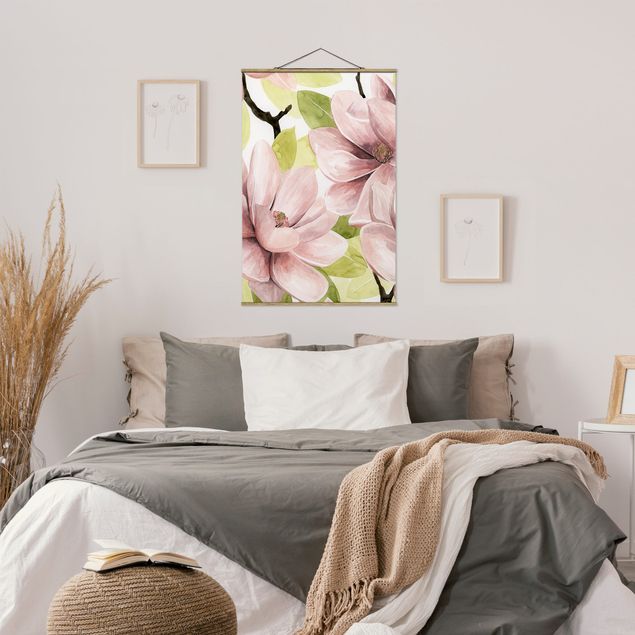 Wandbilder Blumen Magnolie errötet II