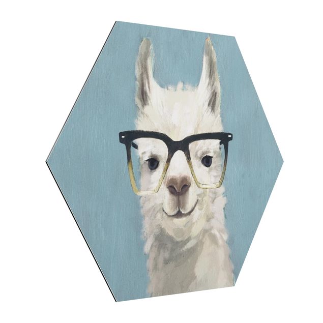 Wandbilder Tiere Lama mit Brille IV