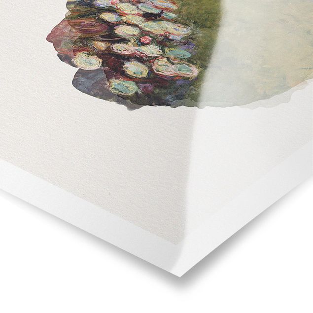 Poster mit Blumen Wasserfarben - Claude Monet - Seerosen