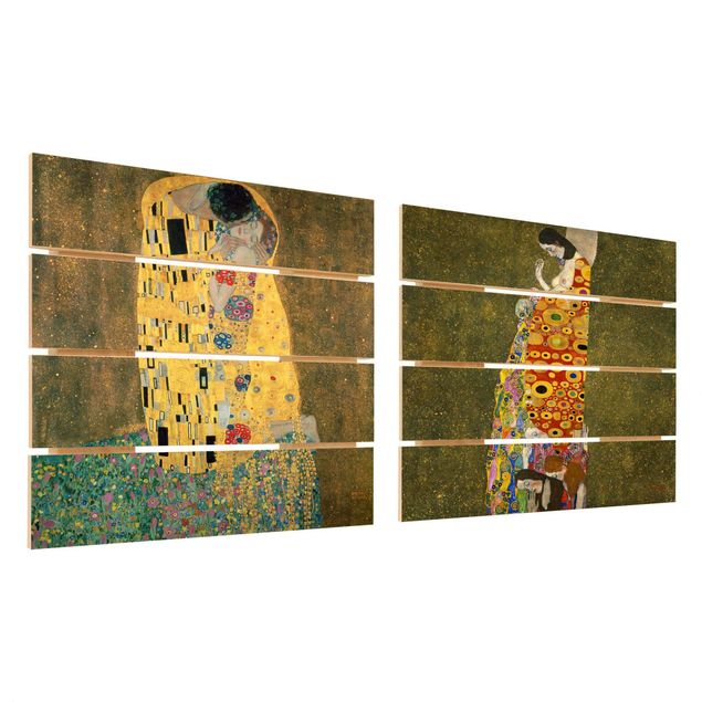 schöne Bilder Gustav Klimt - Kuss und Hoffnung