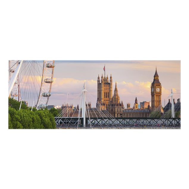 Spritzschutz Glas - Westminster Palace London - Panorama - 5:2