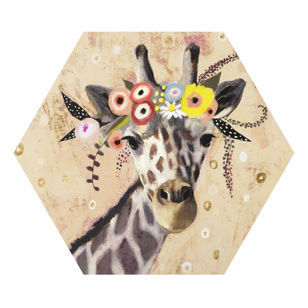 Bilder auf Hartschaumplatte Klimt Giraffe
