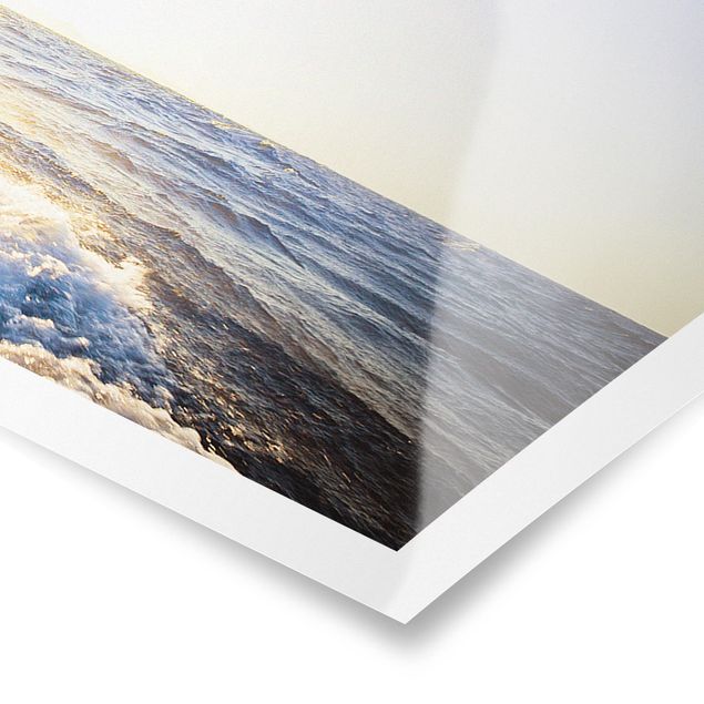 Poster Natur Segelboot auf blauem Meer bei Sonnenschein