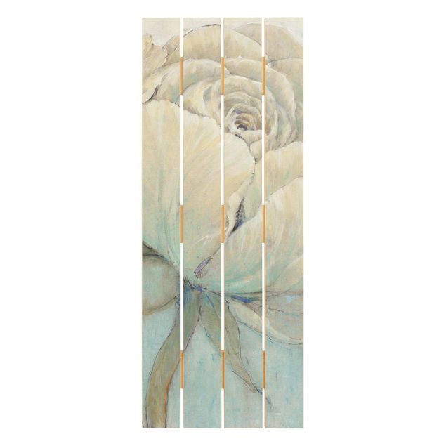 Wandbild Holz Englische Rose Pastell