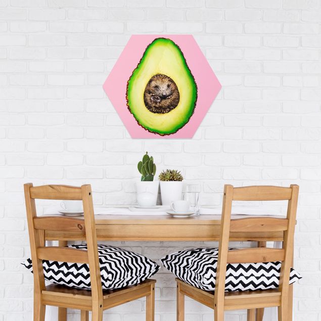 Wandbilder Früchte Avocado mit Igel