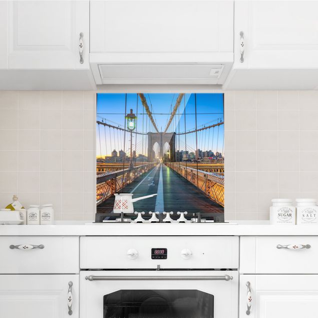 Küchenspiegel Glas Morgenblick von der Brooklyn Bridge