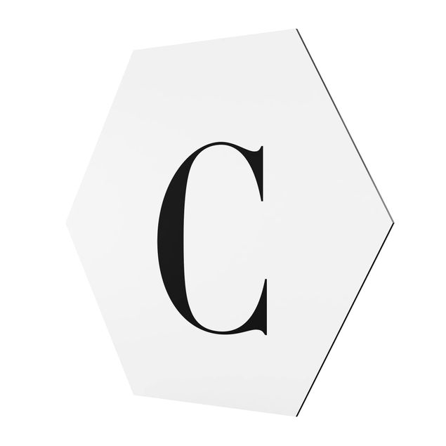 Hexagon Bilder Buchstabe Serif Weiß C