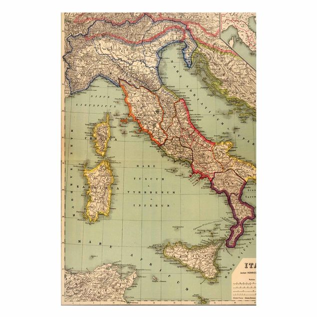 Weltkarte Tafel Vintage Landkarte Italien
