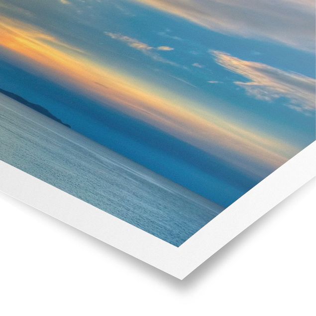 Poster Skyline Sonnenuntergang über Korfu
