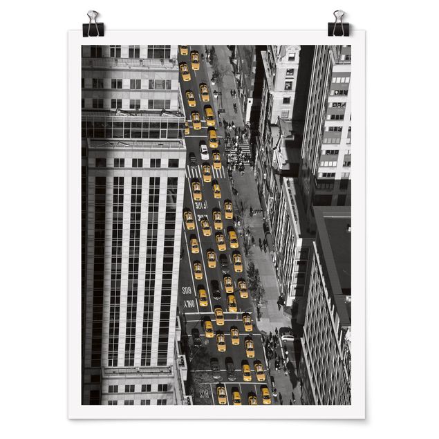 Poster Skylines Taxiverkehr in Manhattan