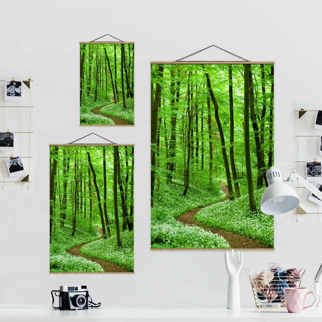 Wandbilder Grün Romantischer Waldweg